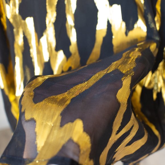 Black & Gold sleeveless blouse / tank Small - Picture 7 of 9